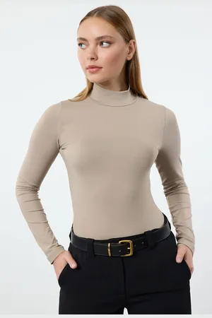Trendyol Mink Polimaid Turtleneck Slim/Fits the Body Regular Knitted Blouse