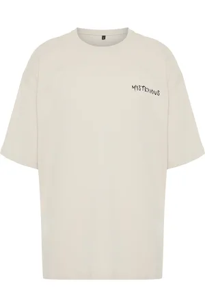 Trendyol Stone Oversize 100% Cotton Back Printed T-Shirt