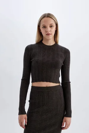 DeFacto Slim Fit Slim Fit Crew Neck Knitwear Sweater