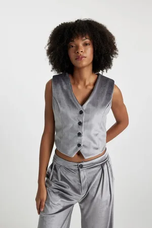 DeFacto Regular Fit Velvet Blazer Vest