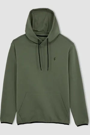 DeFacto Fit Standard Fit Hooded Printed Heavy Fabric Sweatshirt