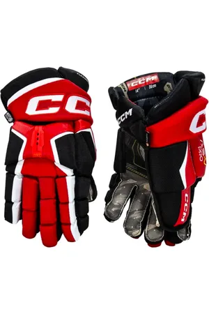 CCM Hokejové rukavice Tacks AS-V PRO Black/Red/White Senior 15 palců