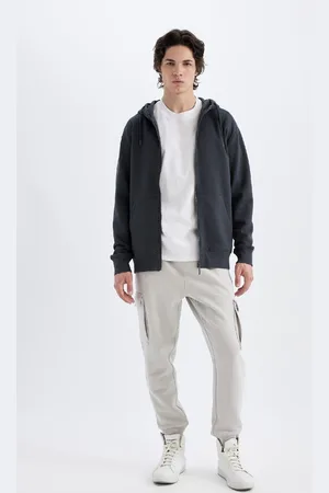 DeFacto Regular Fit Jogger Sweatpants Cargo Pocket Basic Plain Tie Waist Elastic Leg