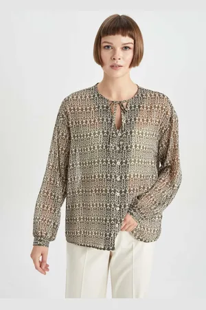 DeFacto Oversize Patterned Long Sleeve Blouse