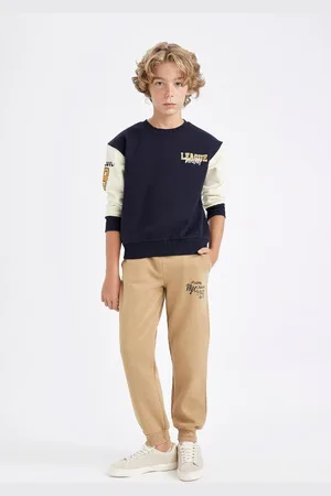 DeFacto Boy Printed Elastic Waist Leg Pocket Thick Jogger Sweatpants