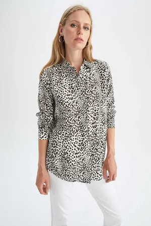 DeFacto Regular Fit Leopard Patterned Long Sleeve Shirt