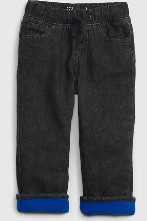 GAP Dětské džíny fleece-lined original fit Washwell - Kluci