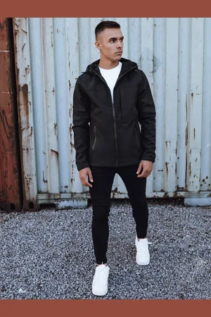 D-Street Kurtka męska przejściowa softshell z kapturem czarna