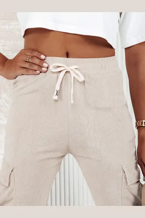 D-Street Dámské pruhované kalhoty CHICCORD beige
