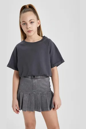 DeFacto Girls Crew Neck Back Printed Short Sleeve T-Shirt C1038a824sm