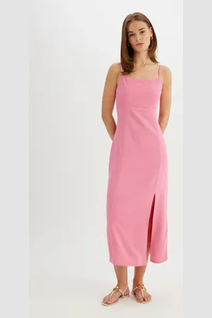 DeFacto Linen Blend Strappy Maxi Dress