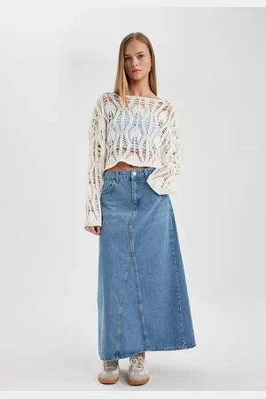 DeFacto Long Fit Jean Long Skirt