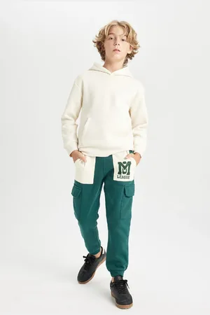 DeFacto Boys Printed Cargo Pocket Elastic Waist Leg Jogger Sweatpants
