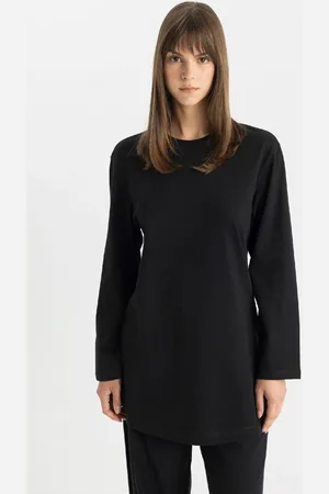 DeFacto Regular Fit Crew Neck Basic Long Sleeve T-Shirt Tunic