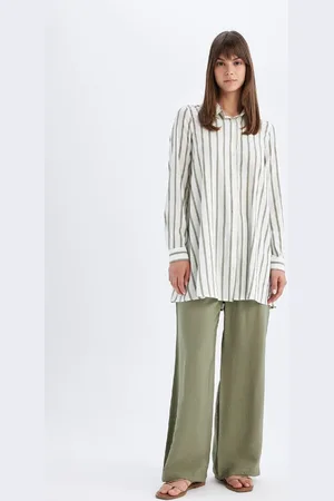 DeFacto Wide Leg Wide Leg Double Pleated Basic Plain Woven Trousers