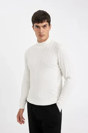 DeFacto Standard Fit Regular Cut Half Turtleneck Jacquard Knit Sweater