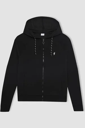 DeFacto Fit Regular Fit Hooded Zippered Sweatshirt