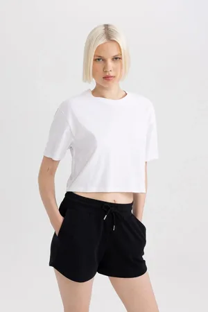 DeFacto Boxy Fit Crew Neck Combed Cotton Basic Short Sleeve T-Shirt