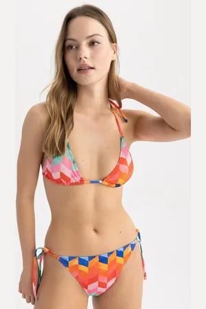 DeFacto Fall In Love Regular Fit Printed Triangle Bikini Top