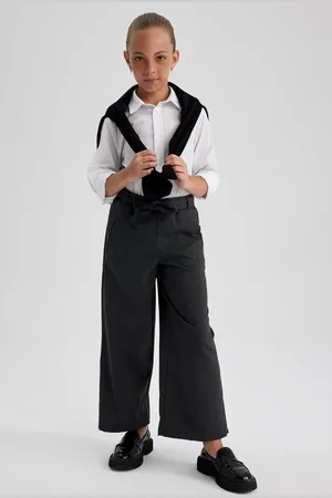 DeFacto Girl Anthracite Wide Leg Wide Leg School Trousers