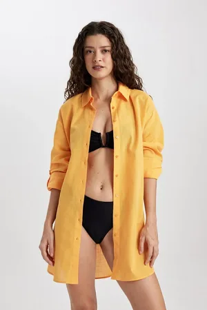 DeFacto Fall In Love Regular Fit Cotton Beach Shirt