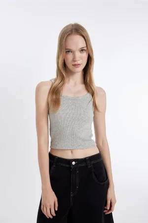 DeFacto Coool Fitted Fitted Corduroy Camisole Basic Plain Tank Top