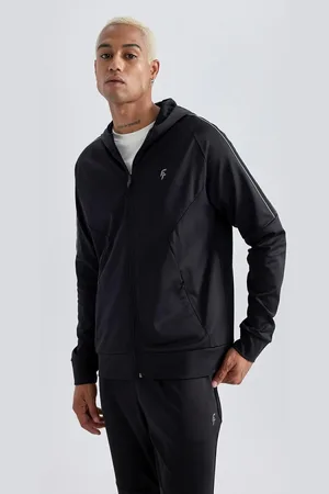DeFacto Fit Slim Fit Slim Fit Hooded Scuba Diving Fabric Zippered Sweatshirt