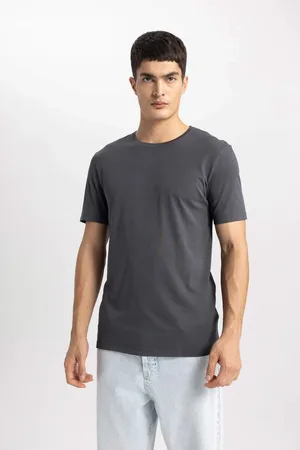 DeFacto Slim Fit Slim Cut Crew Neck Premium Short Sleeve Cotton Basic T-Shirt