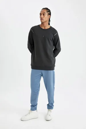 DeFacto Fit Sports Jogger Sweatpants Standard Fit Elastic Waist Leg Pocket