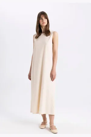 DeFacto Regular Fit Sleeveless Basic Maxi Cotton Dress