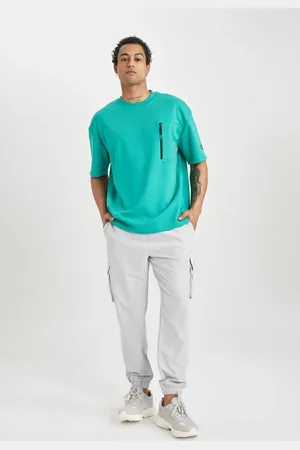 DeFacto Fit Sports Jogger Sweatpants Standard Fit Cargo Pocket Woven Waist Elastic Leg