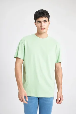 DeFacto New Regular Fit Crew Neck Short Sleeve 100% Cotton Basic Plain T-Shirt