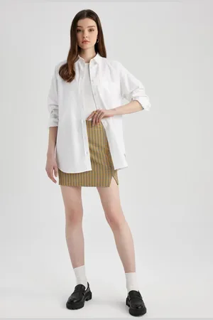 DeFacto Basic Slit Woven Basic Mini Skirt