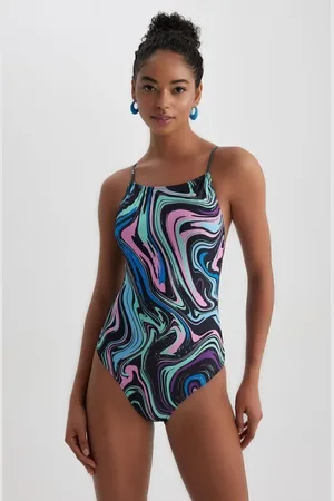 DeFacto Fall In Love Regular Fit Tie-dye Patterned Swimsuit