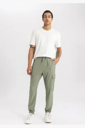 DeFacto Fit Sports Jogger Sweatpants Standard Fit Woven Cargo Pocket Elastic Leg C1883ax23wn
