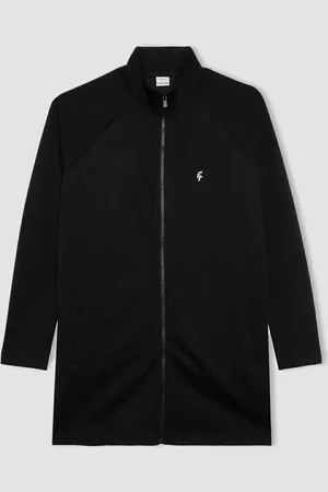 DeFacto Fit Long Fit Flannel Pocket Skuba Diving Fabric Cardigan
