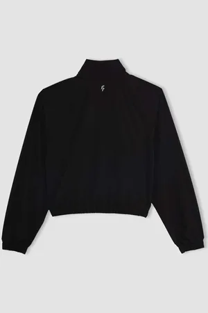 DeFacto Fit Zippered Crop Woven Cardigan