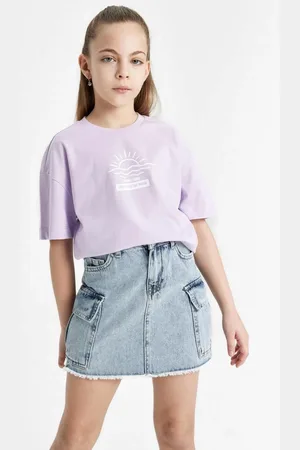 DeFacto Girl Relax Fit Crew Neck Printed 2-Pack Short Sleeve T-Shirt