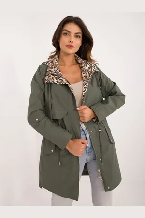 Factory Price Khaki přechodný kabátek se stahovací šňůrkou