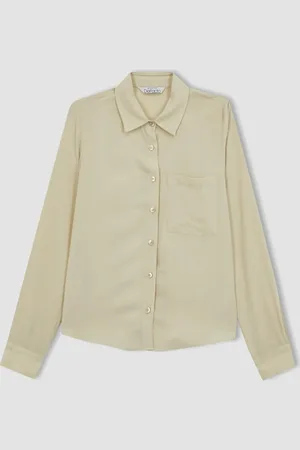 DeFacto Regular Fit Basic Plain Viscose Long Sleeve Shirt