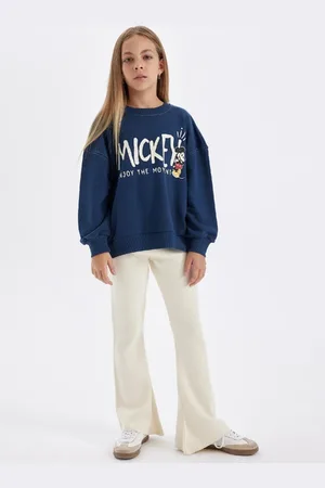 DeFacto Girl Flare Fit Bell-bottom Basic Plain Knitwear Trousers