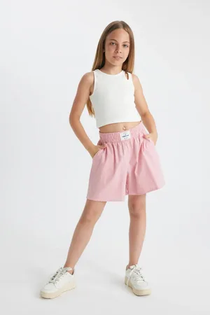 DeFacto Girls Cotton Striped Shorts