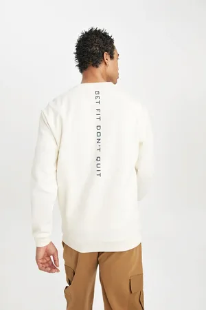 DeFacto Fit Standard Fit Crew Neck Printed Pocket Sweatshirt