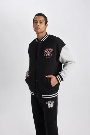 DeFacto Fit Oversize Wide Pattern Printed Snap Closure Pocket Seasonal Bomber Cardigan