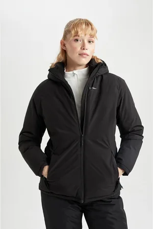 DeFacto Fit Water Repellent Slim Fit Hooded Fleece Lined Heated Coat