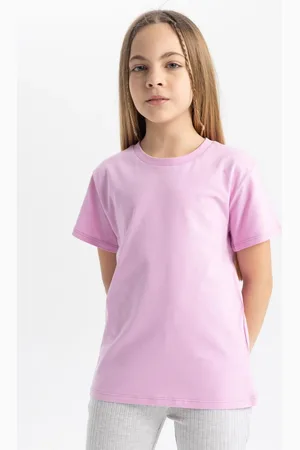 DeFacto Girls Crew Neck Basic Short Sleeve T-Shirt