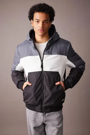 DeFacto Water Repellent Jacket Slim Fit Slim Cut Hooded Fleece Lined Zippered