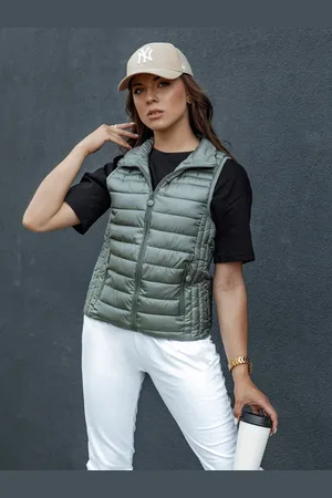 D-Street Kamizelka pikowana damska STYLISHZ zielona