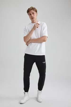 DeFacto Regular Fit Elastic Waist Leg Printed Pocket Jogger Sweatpants