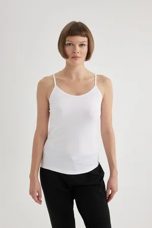 DeFacto Fall In Love Cotton Thin Strap White Undershirt